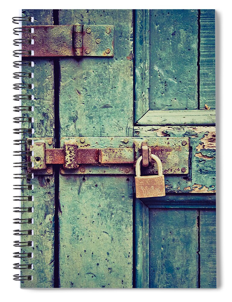 Door Spiral Notebook featuring the photograph Behind the Blue Door by Ana V Ramirez