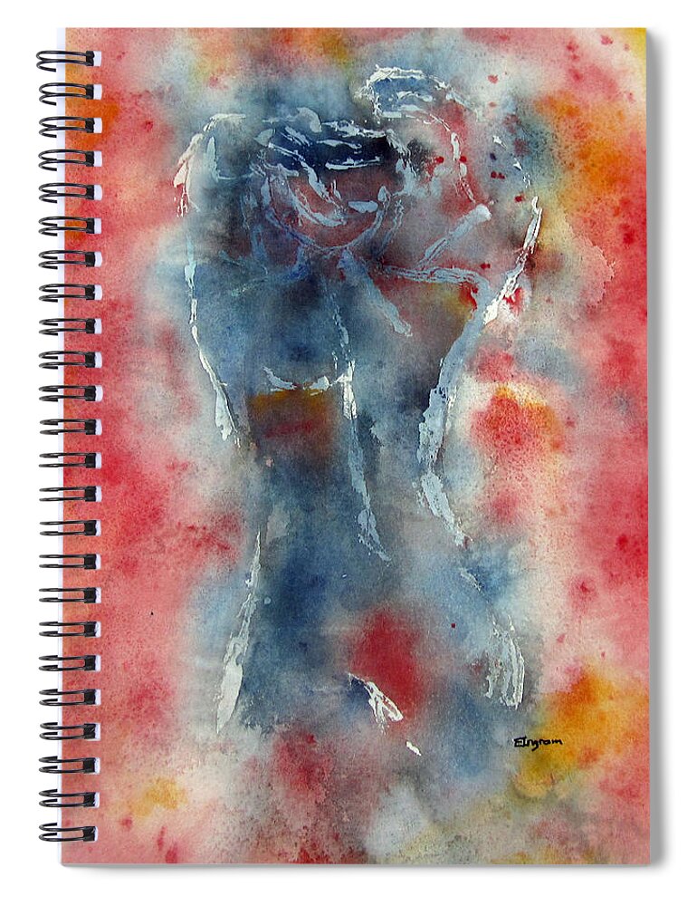 Abstract Spiral Notebook featuring the painting Behind the screen  by Elvira Ingram