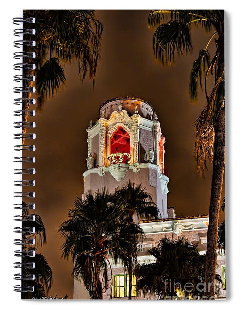 Christmas Spiral Notebook featuring the photograph Bell Tower at Christmas by Sue Karski
