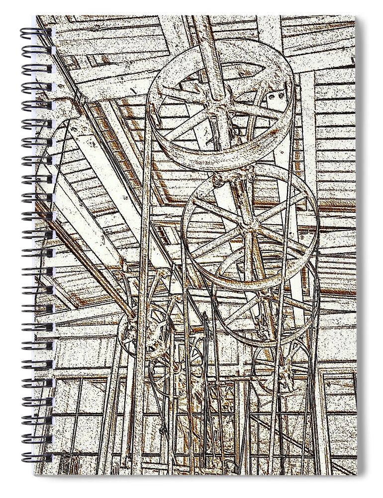  Spiral Notebook featuring the photograph Belt Drive DM by Daniel Thompson