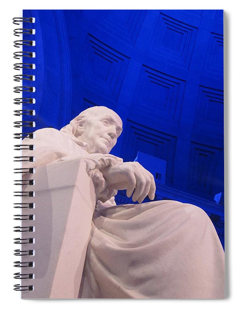 Benjamin Spiral Notebook featuring the photograph Ben Franklin in Blue II by Richard Reeve