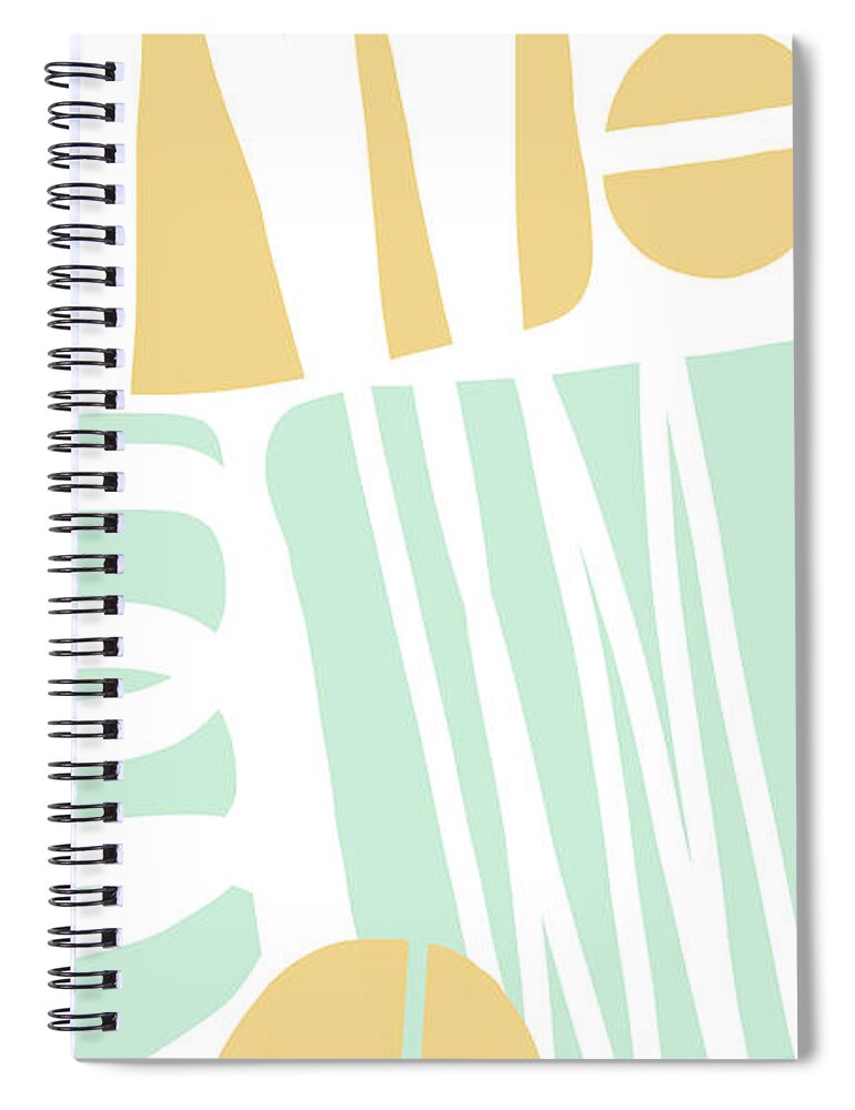 Abstract Spiral Notebook featuring the mixed media Bento 1- Abstract Shape Painting by Linda Woods