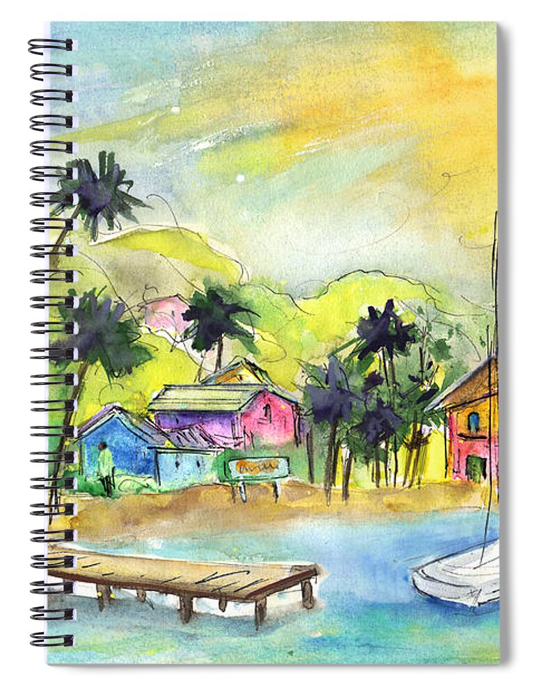 Travel Spiral Notebook featuring the painting Bequia 01 by Miki De Goodaboom