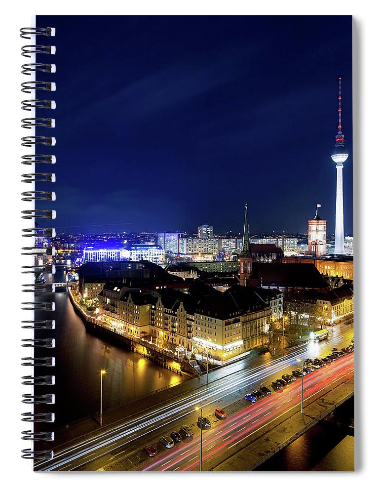 Berlin Spiral Notebook featuring the photograph Berlin by Kenny Mccartney