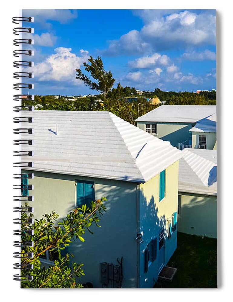 Bermuda Spiral Notebook featuring the photograph Bermuda Zig-Zag Rooftops by Jeff at JSJ Photography