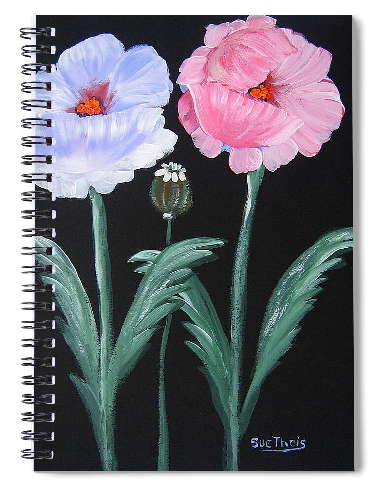 Flowers Spiral Notebook featuring the painting Best Buds by Suzanne Theis