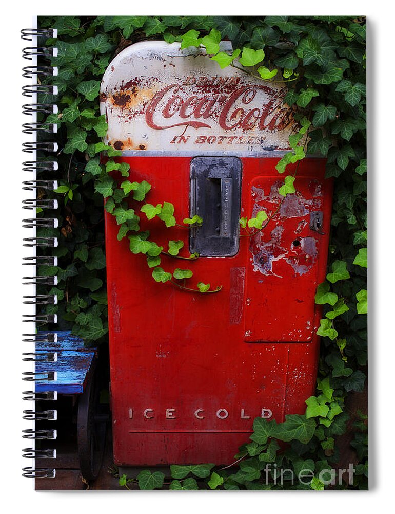 Austin Texas Spiral Notebook featuring the photograph Austin Texas - Coca Cola Vending Machine - Luther Fine Art by Luther Fine Art