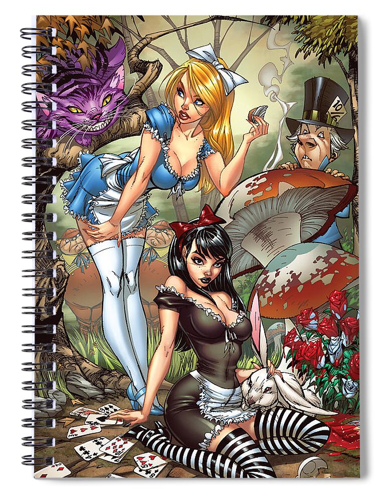 Grimm Fairy Tales Spiral Notebook featuring the drawing Beyond Wonderland 01B by Zenescope Entertainment