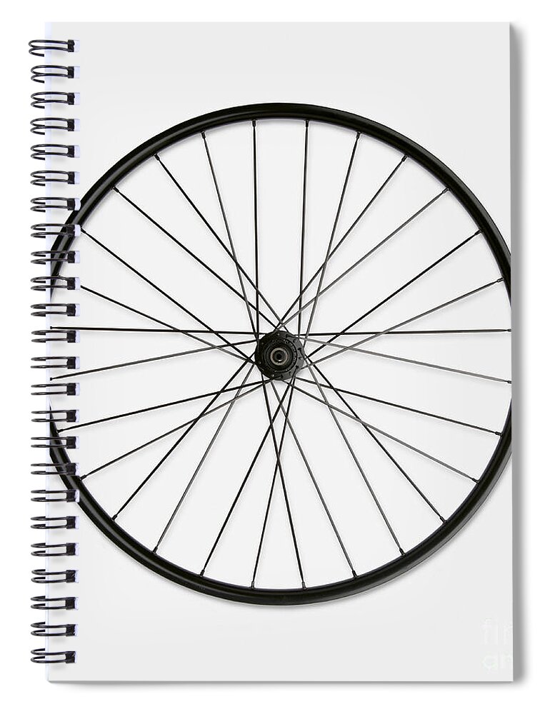 Studio Shot Spiral Notebook featuring the photograph Bicycle Wheel by Nikid Design Ltd / Dorling Kindersley