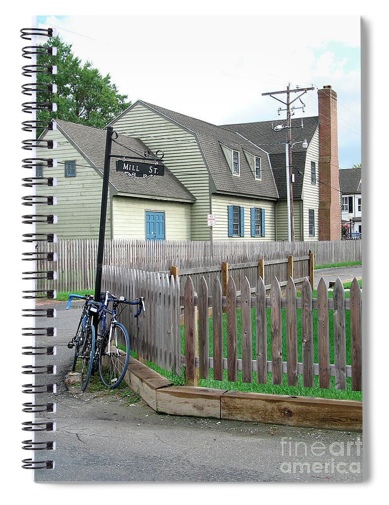 Bicycle Spiral Notebook featuring the photograph Bicycles on Side Street at Saint Michaels in Maryland by William Kuta