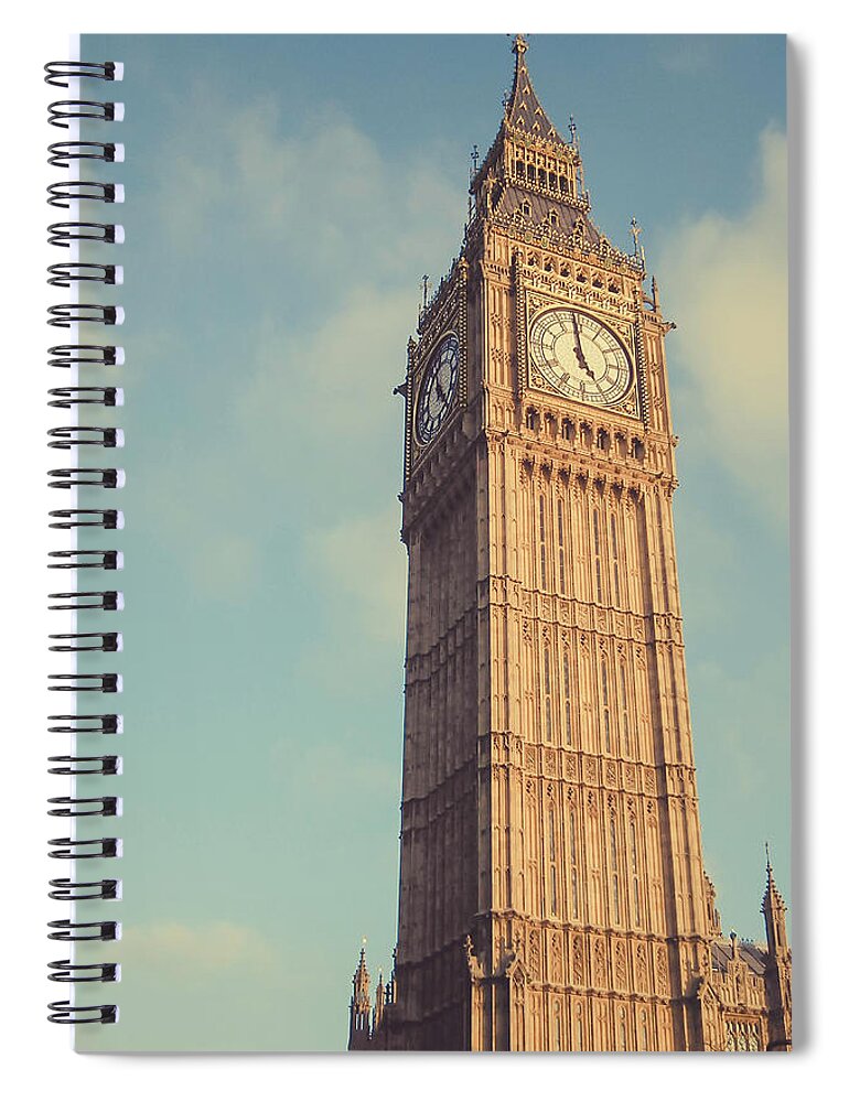 Clock Tower Spiral Notebook featuring the photograph Big Ben Clock Tower Two Sides View by Sherif A. Wagih (s.wagih@hotmail.com)
