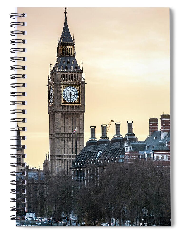 Clock Tower Spiral Notebook featuring the photograph Big Ben In London, England by Tbradford