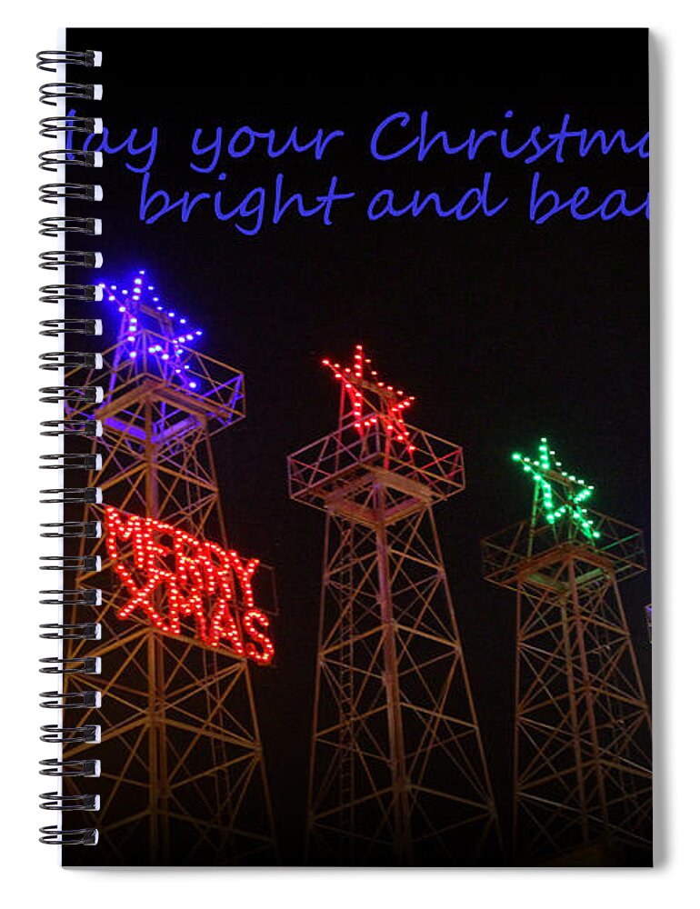 Christmas Cards Spiral Notebook featuring the photograph Big Bright Christmas Greeting by Kathy White