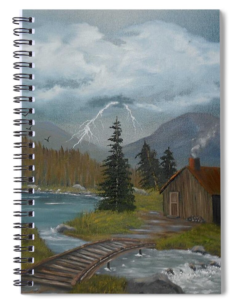 Clouds Spiral Notebook featuring the painting Big Storms a Comin' by Sheri Keith