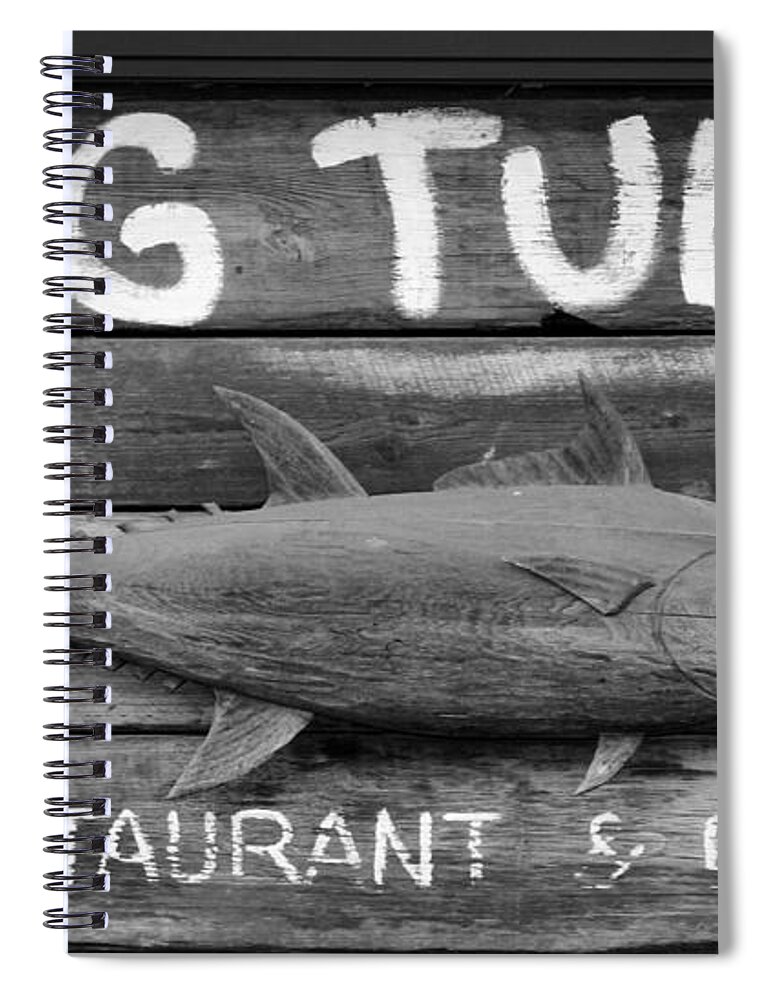 Sign Spiral Notebook featuring the photograph Big Tuna by Cynthia Guinn
