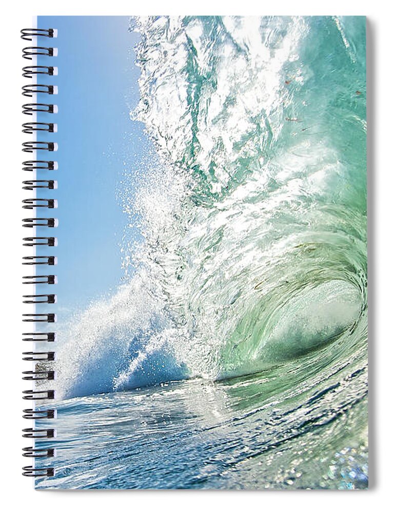 Wave Spiral Notebook featuring the photograph Big Wave on the Shore by Paul Topp
