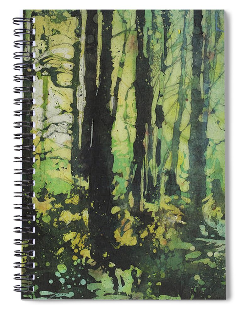 Batik Spiral Notebook featuring the painting BigFoot Sighting by Ryan Fox