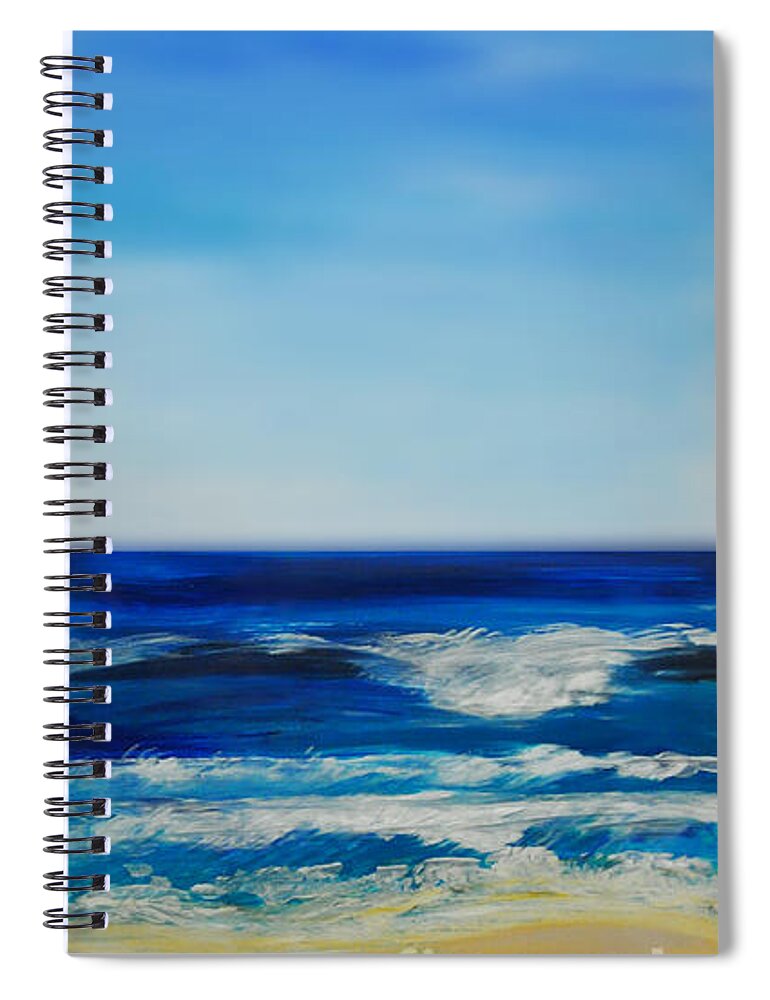 Ocean Spiral Notebook featuring the painting bigSky Beach by Shelley Myers