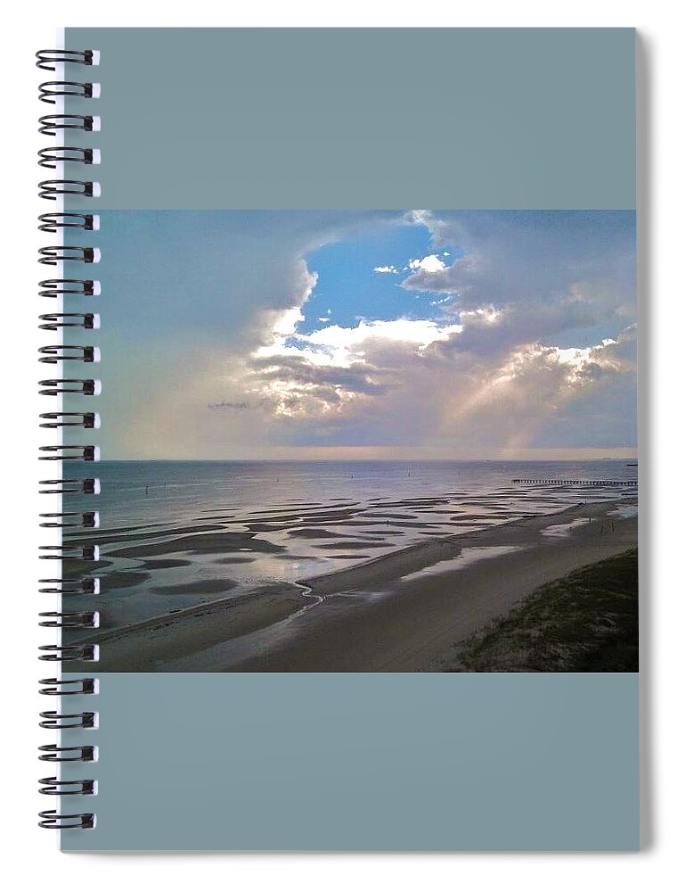 Biloxi Spiral Notebook featuring the photograph Biloxi Sandbar by Deborah Lacoste