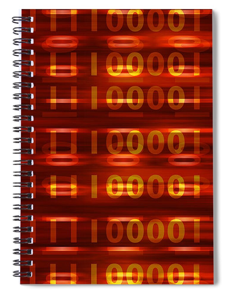 Background Spiral Notebook featuring the digital art Binary by Steve Ball