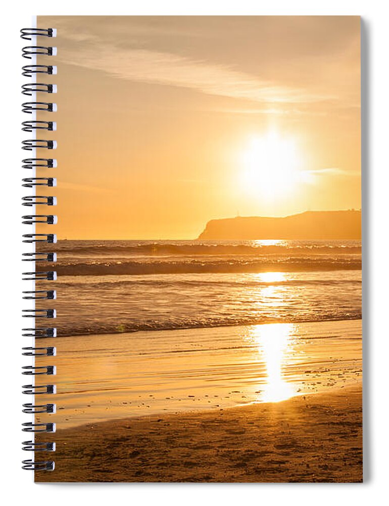 America Spiral Notebook featuring the photograph Bird and his sunset by John Wadleigh
