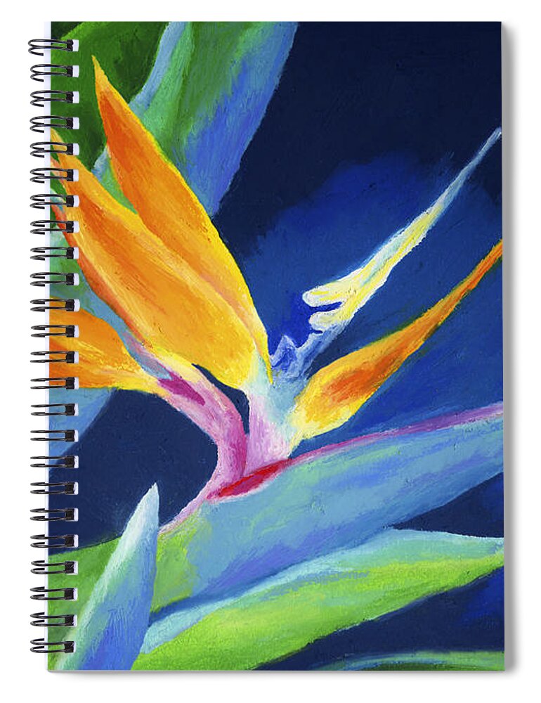 Flower Spiral Notebook featuring the painting Bird of Paradise by Stephen Anderson