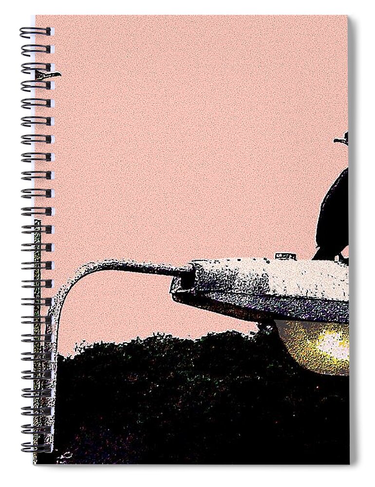 Birds Spiral Notebook featuring the painting Birds on Light by Cliff Wilson