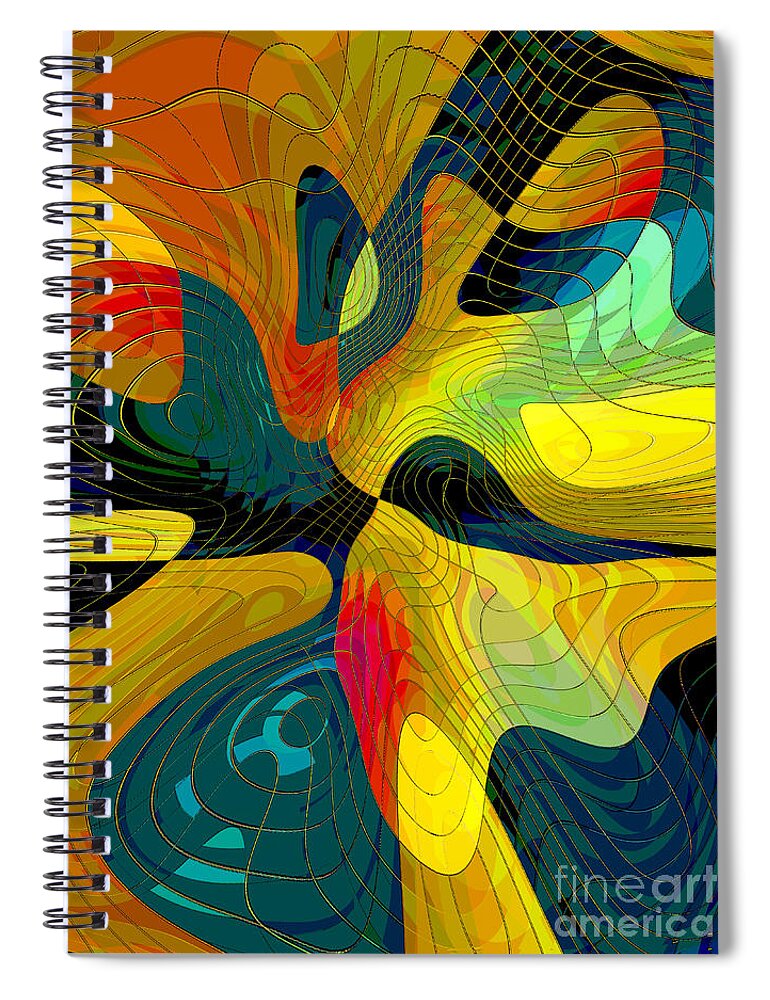 Abstract Spiral Notebook featuring the digital art Birth of a Butterfly by Klara Acel
