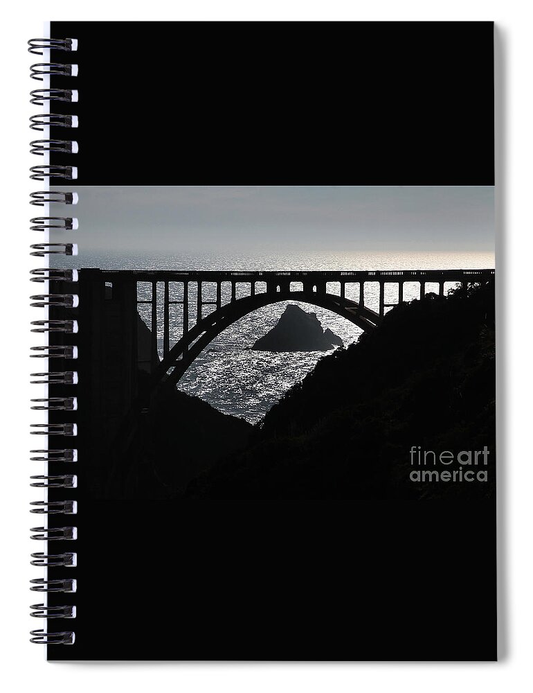 Bixby Creek Bridge Spiral Notebook featuring the photograph Bixby Creek Bridge Big Sur Pat Hathaway photo 2015 by Monterey County Historical Society