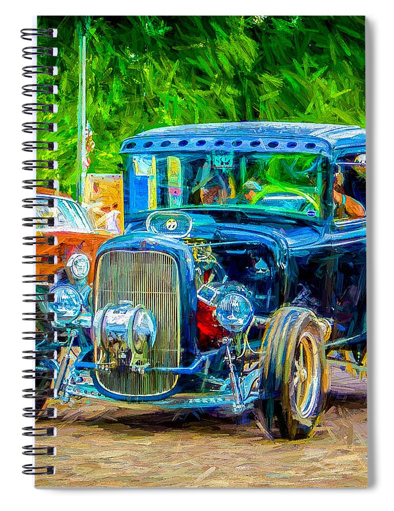 Car Spiral Notebook featuring the photograph Black Hot by Perry Webster