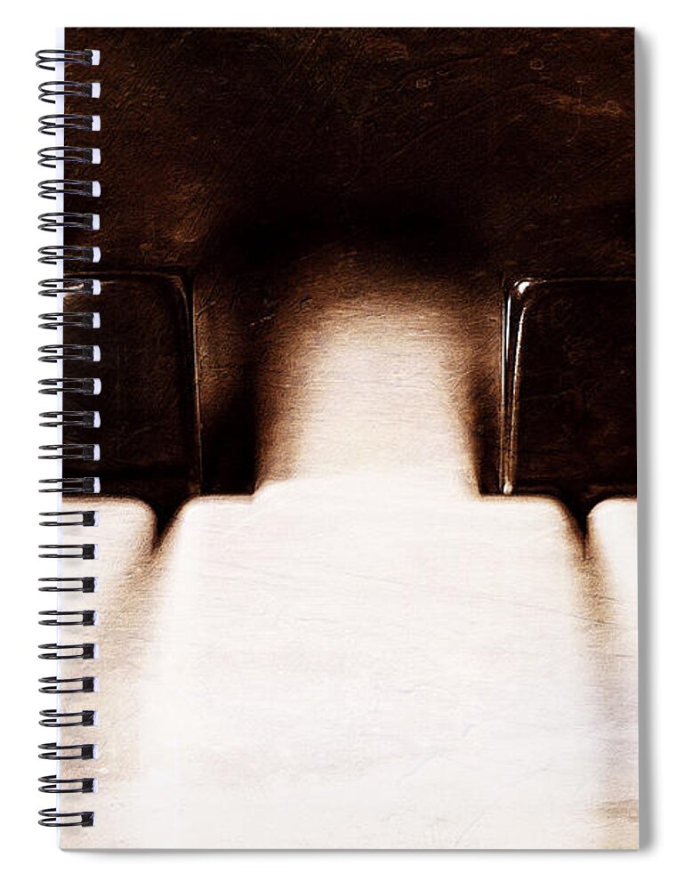 Piano Spiral Notebook featuring the photograph Black Keys D Flat and E Flat by Scott Norris