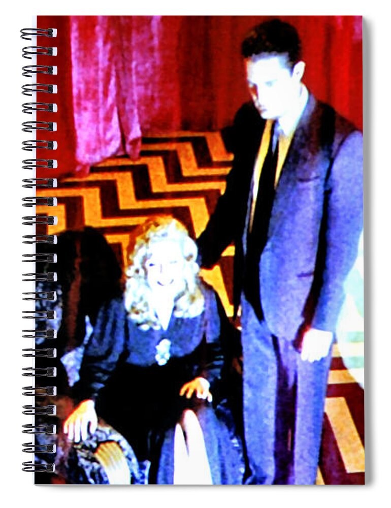 Laura Palmer Spiral Notebook featuring the painting Black Lodge 2013 by Luis Ludzska