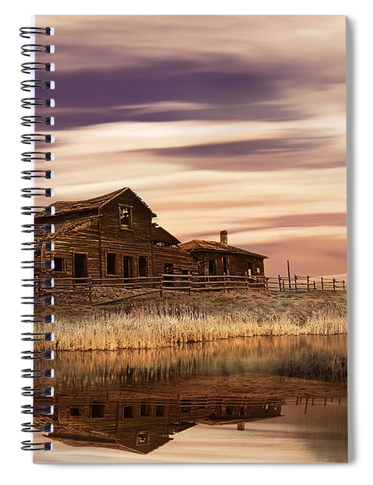 Black Sage Spiral Notebook featuring the photograph Black Sage Dawn by John Poon