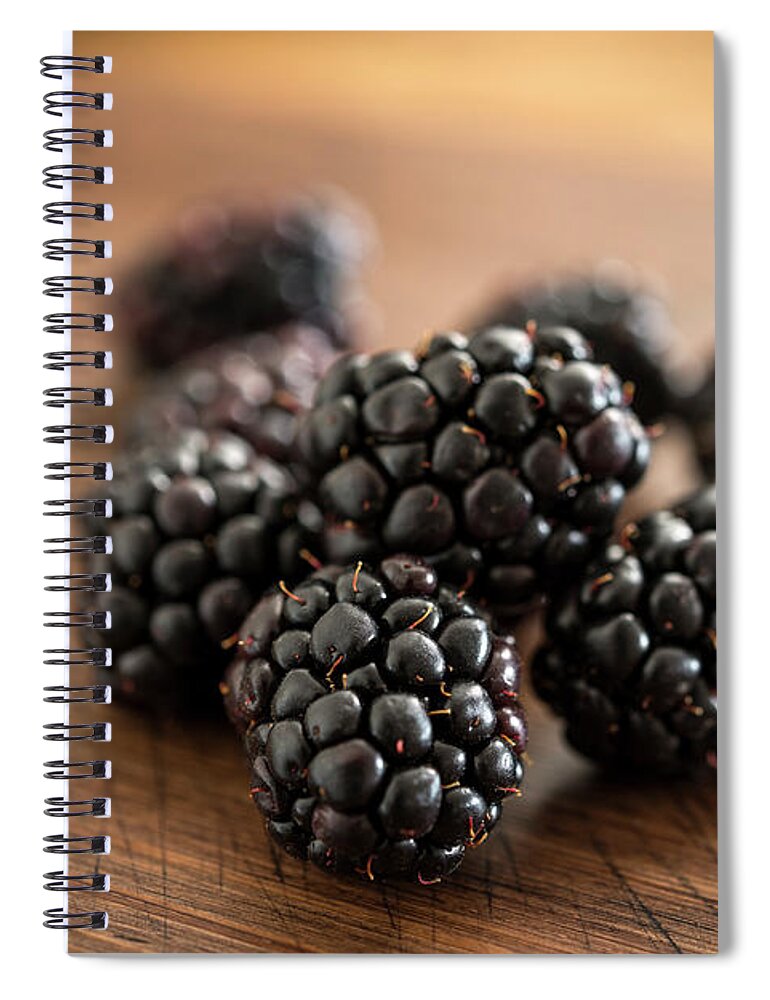 Cutting Board Spiral Notebook featuring the photograph Blackberries by J Shepherd