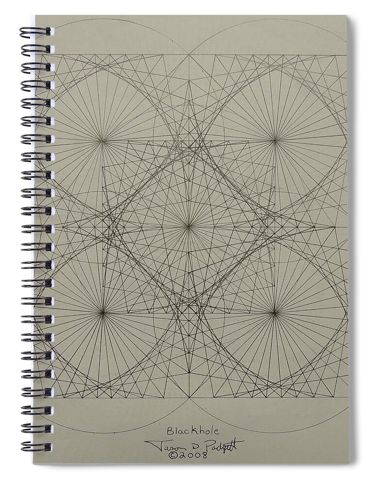 Fractals Spiral Notebook featuring the drawing Blackhole by Jason Padgett
