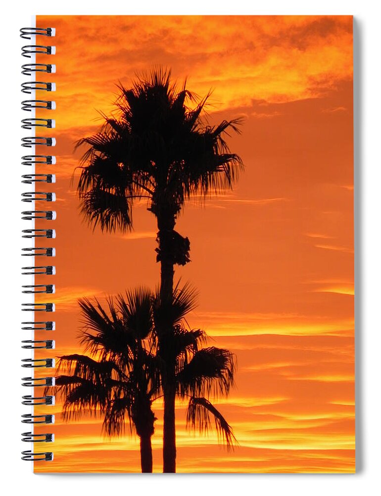 Sunset Spiral Notebook featuring the photograph Blazing Sunset by Deb Halloran