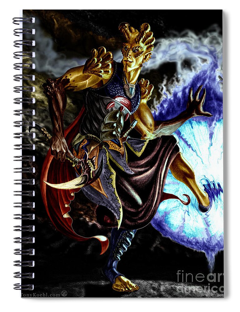 Tony Koehl Spiral Notebook featuring the mixed media Blink by Tony Koehl