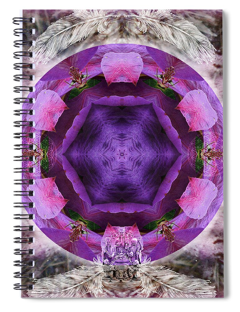 Clematis Spiral Notebook featuring the mixed media Blossoming by Alicia Kent