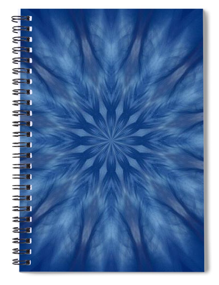 Eden Spiral Notebook featuring the digital art Blue and White by Richard Zentner