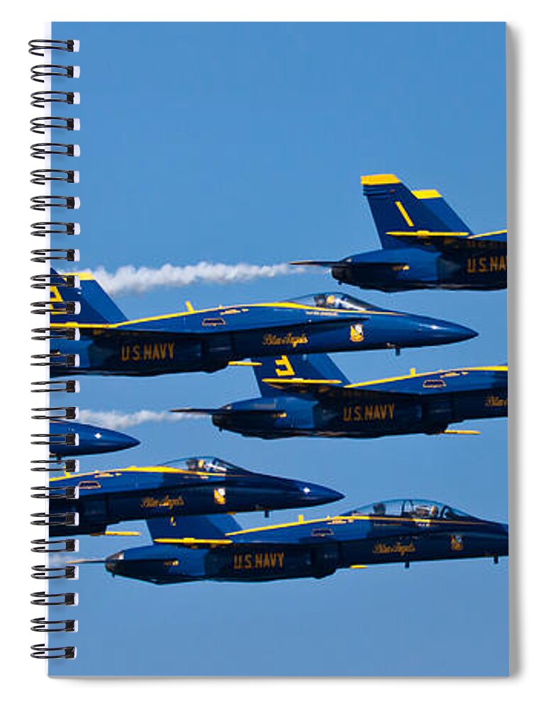3scape Photos Spiral Notebook featuring the photograph Blue Angels by Adam Romanowicz
