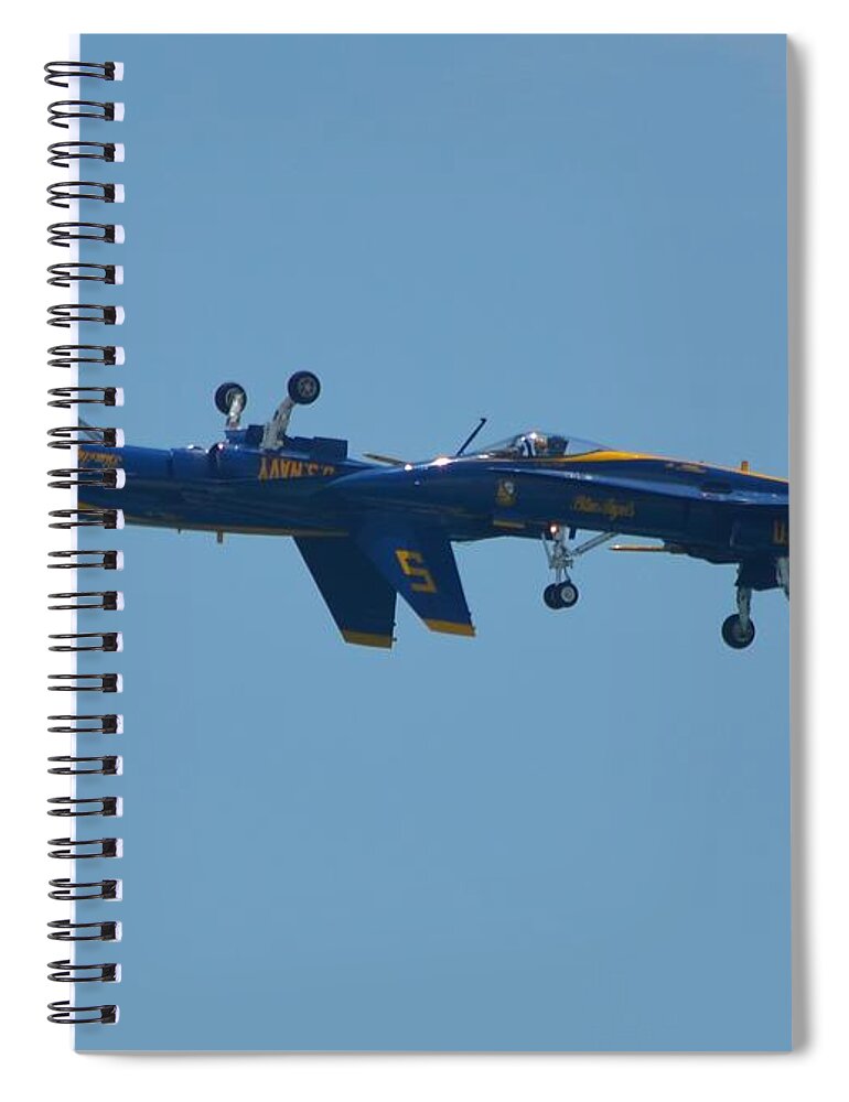 Blue Angels Spiral Notebook featuring the photograph Blue Angels Practice Up and Down with Low and Slow by Jeff at JSJ Photography