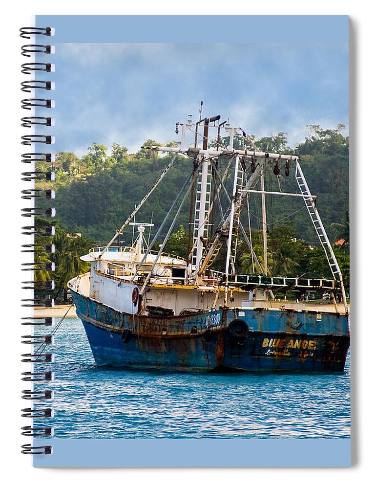 Transportation Spiral Notebook featuring the photograph Blue Angle Blue Water by Melinda Ledsome