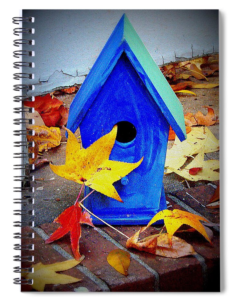 Bird House Spiral Notebook featuring the photograph Blue Bird House by Rodney Lee Williams