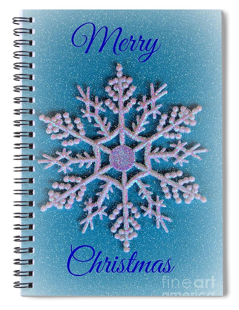Christmas Card Spiral Notebook featuring the photograph Blue Christmas by Clare Bevan