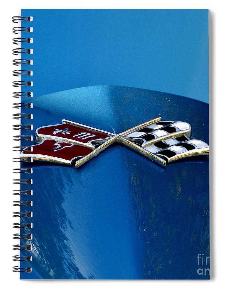  Spiral Notebook featuring the photograph Blue Corvette by Dean Ferreira