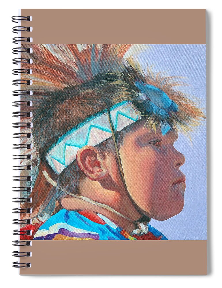 Native American Spiral Notebook featuring the painting Blue Falcon by Christine Lytwynczuk