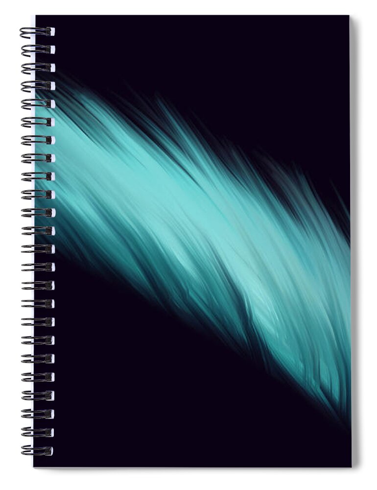 Pastel Spiral Notebook featuring the painting Blue Feather by Barefoot Bodeez Art