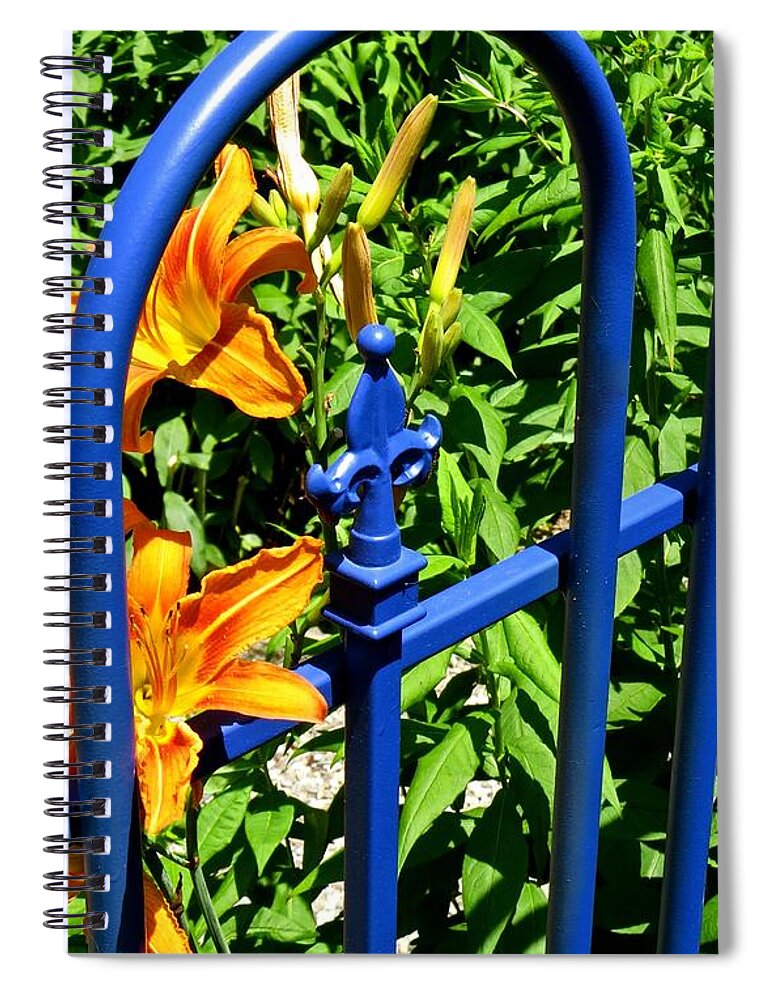Blue Gate Spiral Notebook featuring the photograph Blue Gate by Nancy Patterson