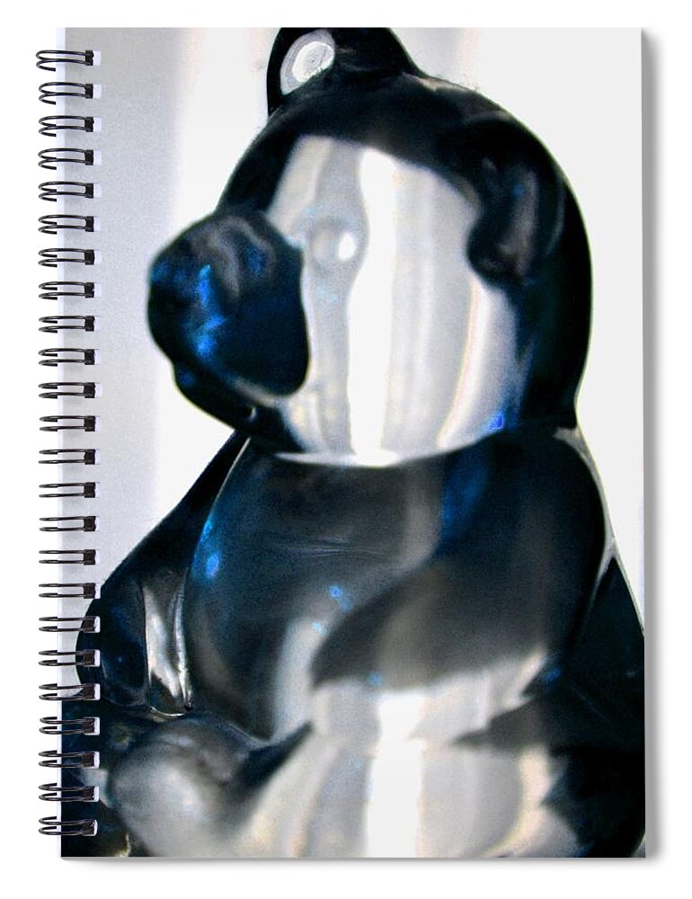 Blue Glass Bear Spiral Notebook featuring the photograph Blue Glass Bear by Maria Urso