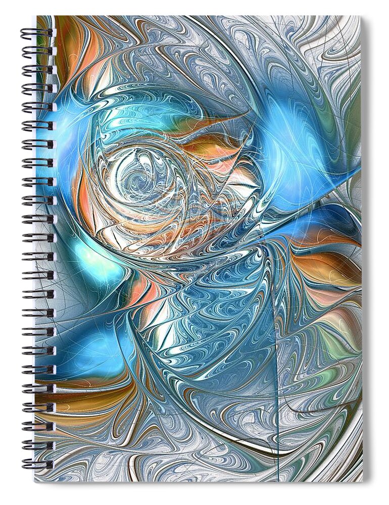 Malakhova Spiral Notebook featuring the digital art Blue Glass Fish by Anastasiya Malakhova